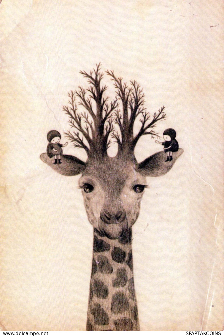 GIRAFFE Animale Vintage Cartolina CPSM #PBS958.IT - Jirafas