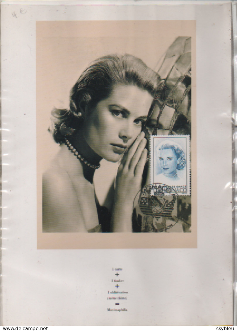 Carte Maximum Grand Format  MONACO - 1993 - Princesse Grace - Carte,timbre,oblitération, Maximaphile - - Briefe U. Dokumente