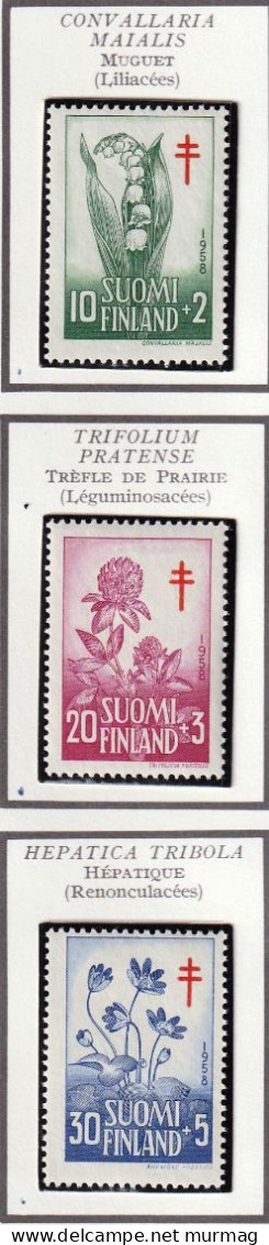 FINLANDE - Flore, Muguet, Trèfle, Renoncule - Y&T N° 472-474 - 1958 - MH - Unused Stamps