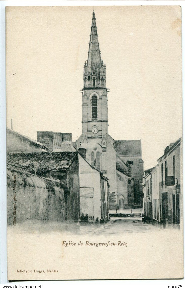 Pionnière Dos Simple * Église De BOURGNEUF En RETZ * Héliotypie Dugas * Excellent état - Bourgneuf-en-Retz