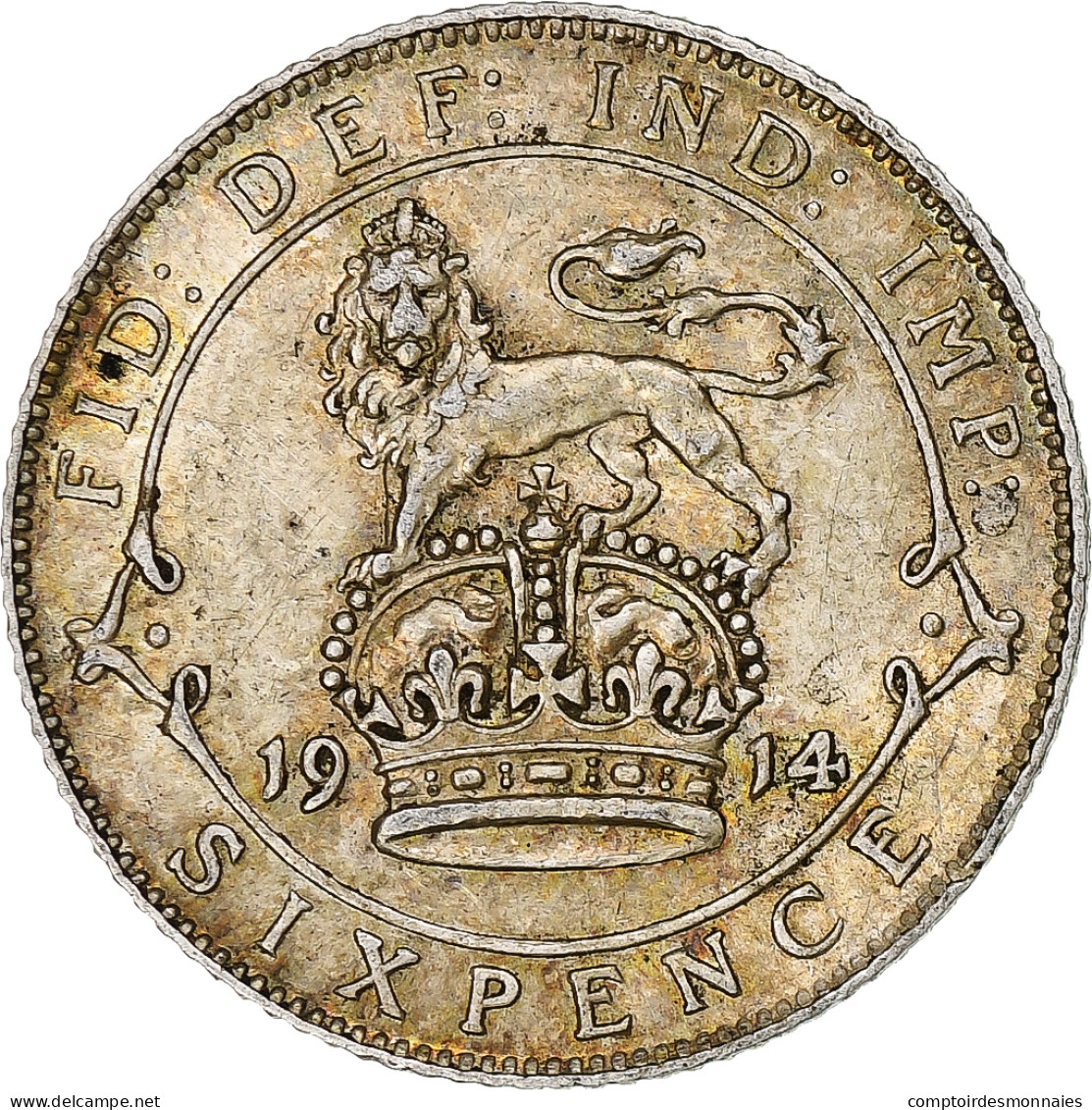 Grande-Bretagne, George V, 6 Pence, 1914, Londres, Argent, TTB+, KM:815 - H. 6 Pence