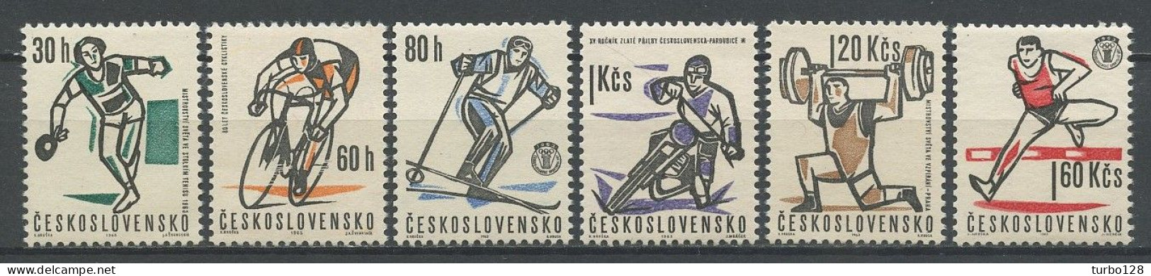 TCHECOSLOVAQUIE 1963 N° 1251/1256 ** Neufs MNH Superbes C 4 € Sports Tennis Cyclisme Moto Haltérophilie Jeux Games - Neufs