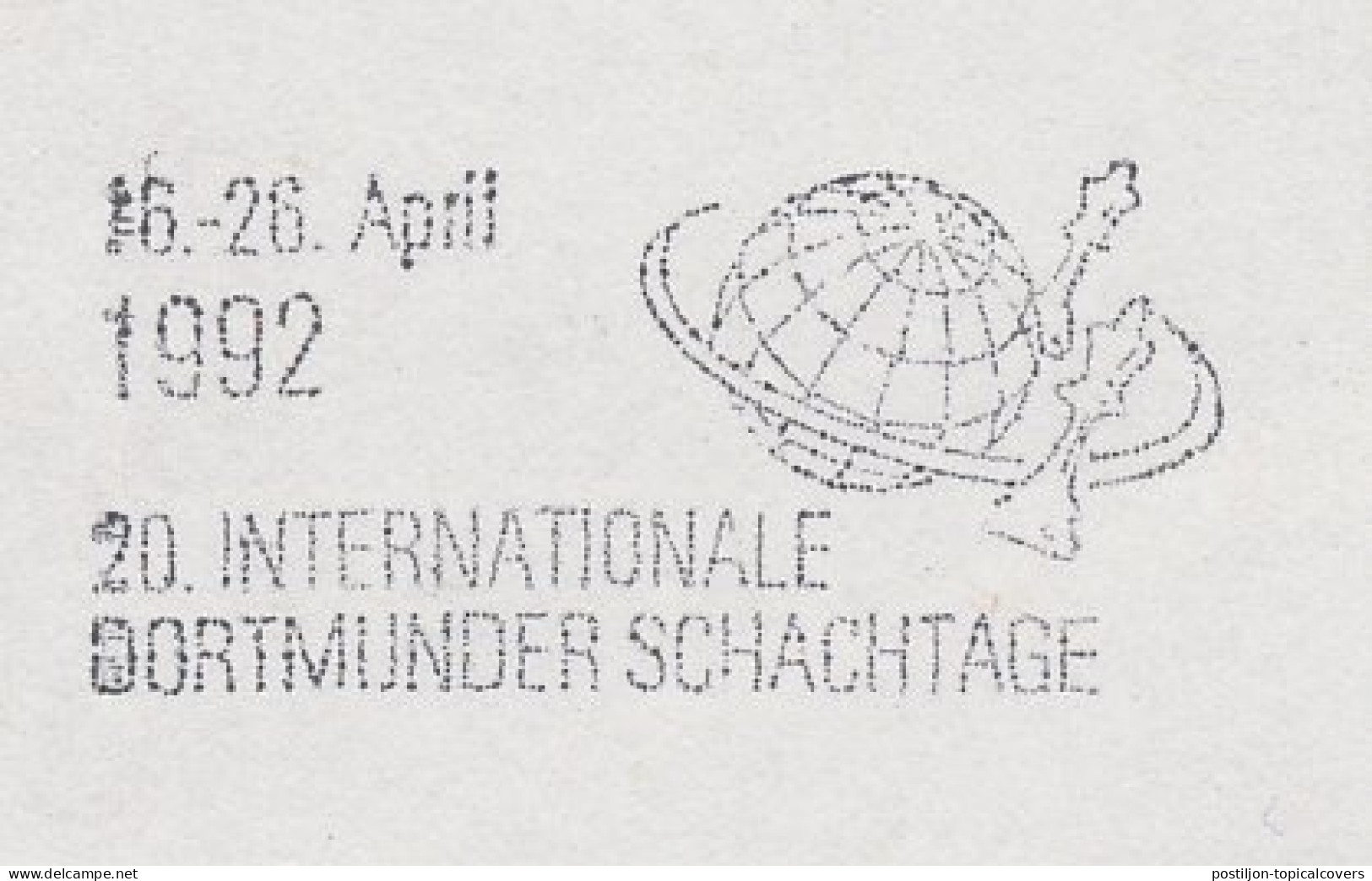Cover / Postmark Germany 1992 Chess Tournament - Dortmund - Sin Clasificación