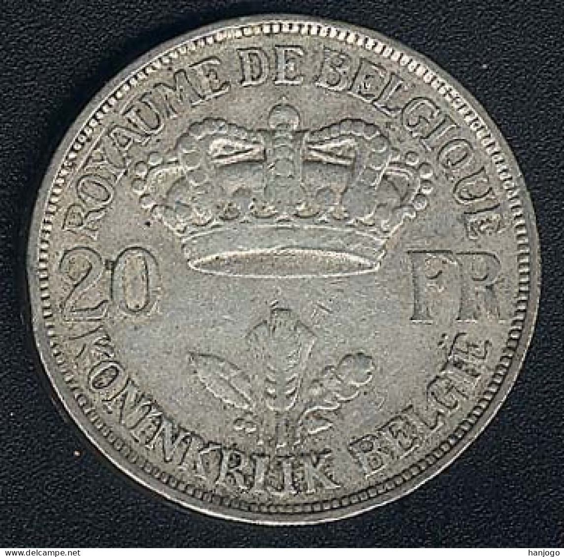 Belgien, 20 Francs 1934, Silber, Besseres Jahr - 20 Francs