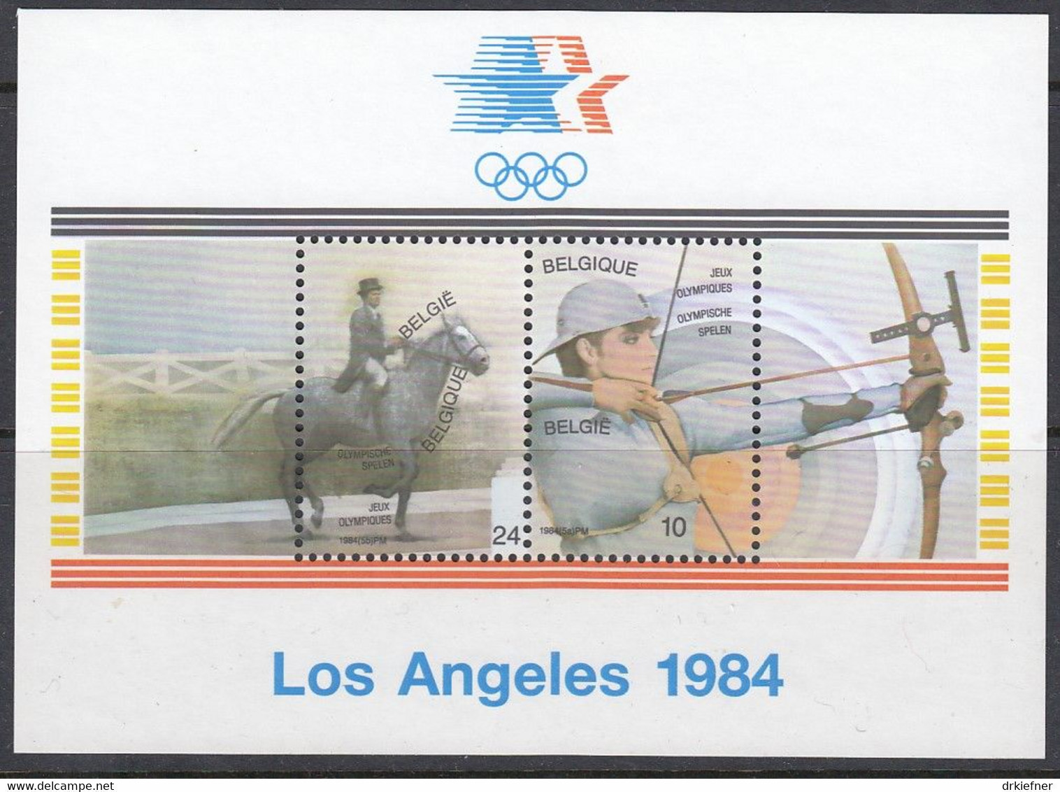 BELGIEN Block 54, Postfrisch **, Olympische Sommerspiele, Los Angeles, 1984 - 1961-2001