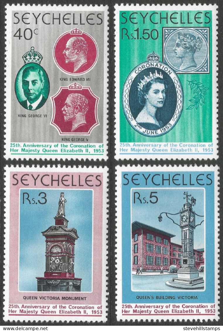 Seychelles. 1978 25th Aniversary Of Coronation. MNH Complete Set. SG MS428-431. M4016 - Seychelles (1976-...)