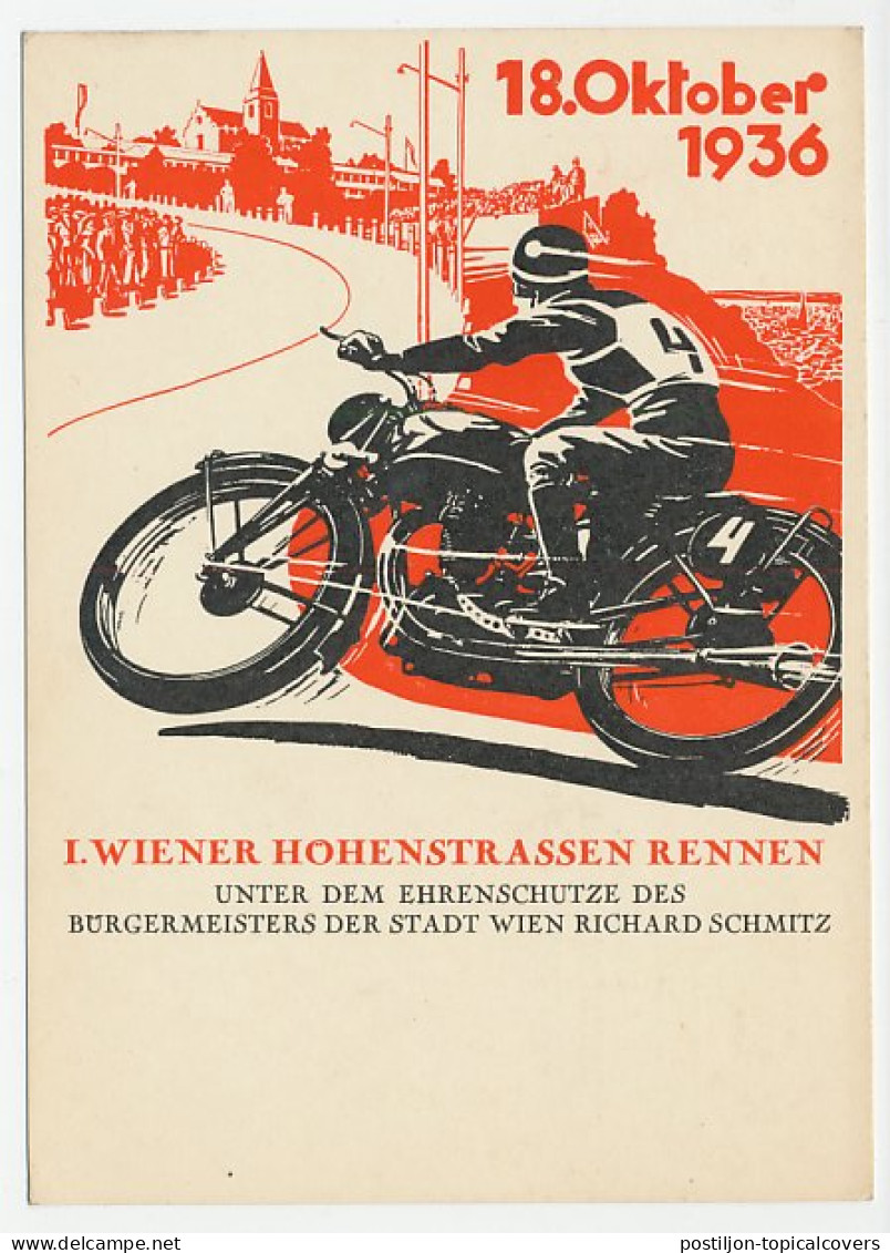 Postal Stationery Austria 1936 Motor - High Street Race - Motorfietsen