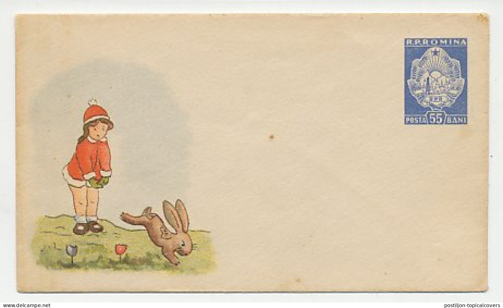Postal Stationery Romania Rabbit - Girl - Comics