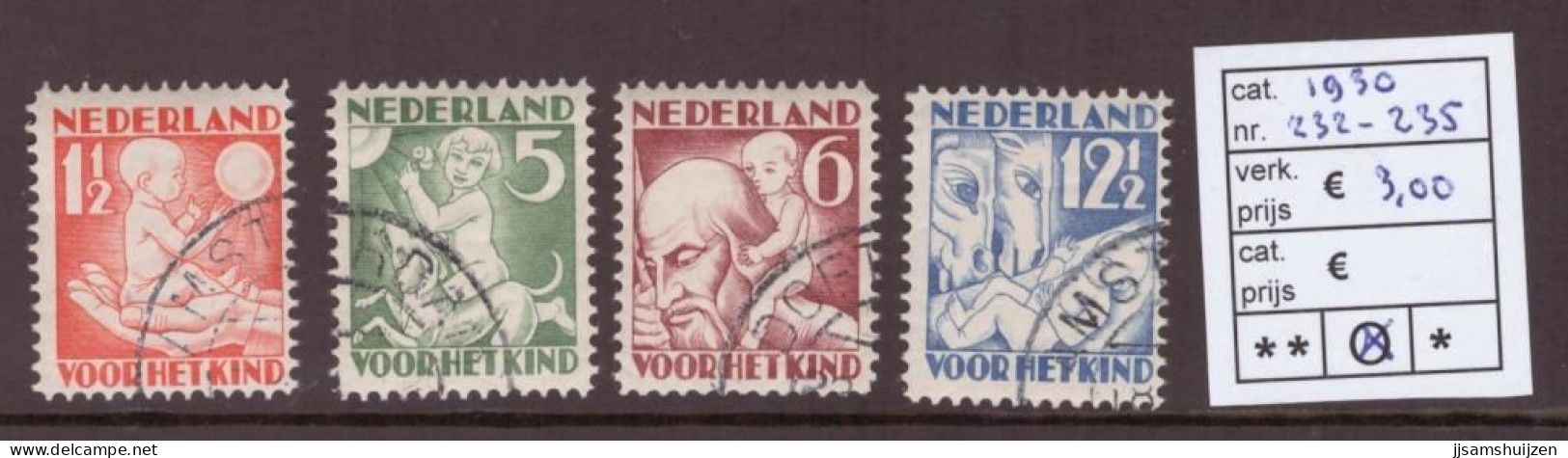 Netherlands Stamps Used 1930,  NVPH Number 232-235, See Scan For The Stamps - Oblitérés