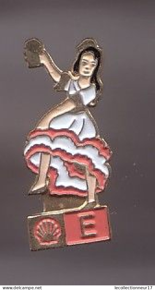 Pin's Carburant Shell E Personnage Femme Espagne Réf 1670 - Brandstoffen