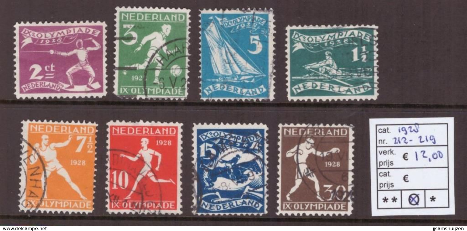 Netherlands Stamps Used 1928,  NVPH Number 212-219, See Scan For The Stamps - Gebraucht