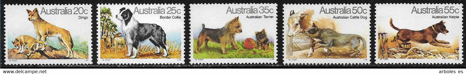AUSTRALIA - PERROS DE AUSTRALIA - AÑO 1980 - Nº CATALOGO YVERT 0689-93 - NUEVOS - Mint Stamps