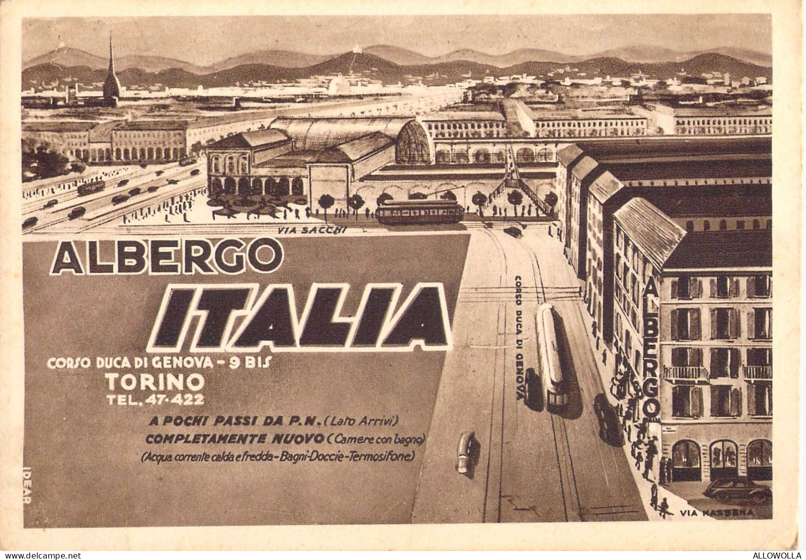 26652 " ALBERGO ITALIA-CORSO DUCA DI GENOVA 9 BIS-TORINO " -VERA FOTO -CART. NON SPED. - Bars, Hotels & Restaurants