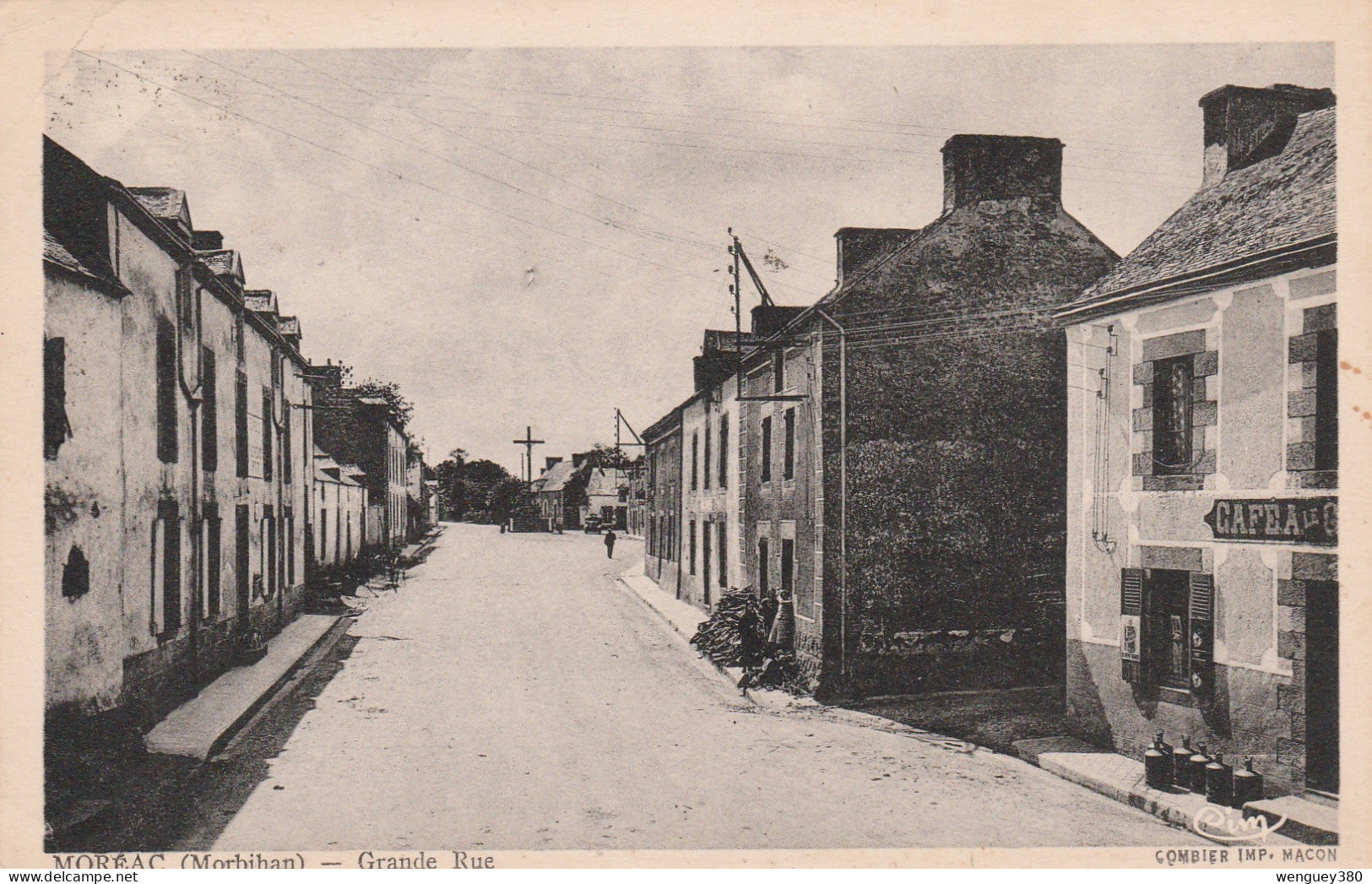 56  MOREAC (Morbihan)    LOCMINE  - Grande Rue   TB PLAN  1945      RARE - Locmine