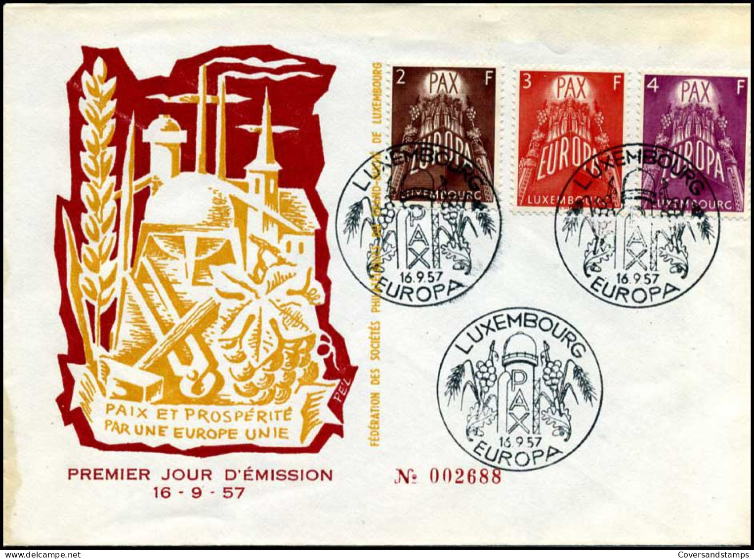 Luxemburg - FDC - Europa CEPT 1957 - 1957
