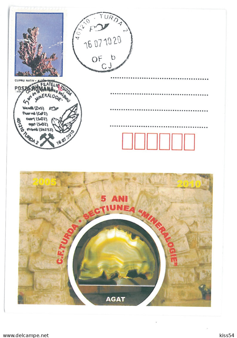 CV 89 - 1522 MINERALOGY, Mineral Agat, Romania - Cover - Used - 2010 - Minéraux