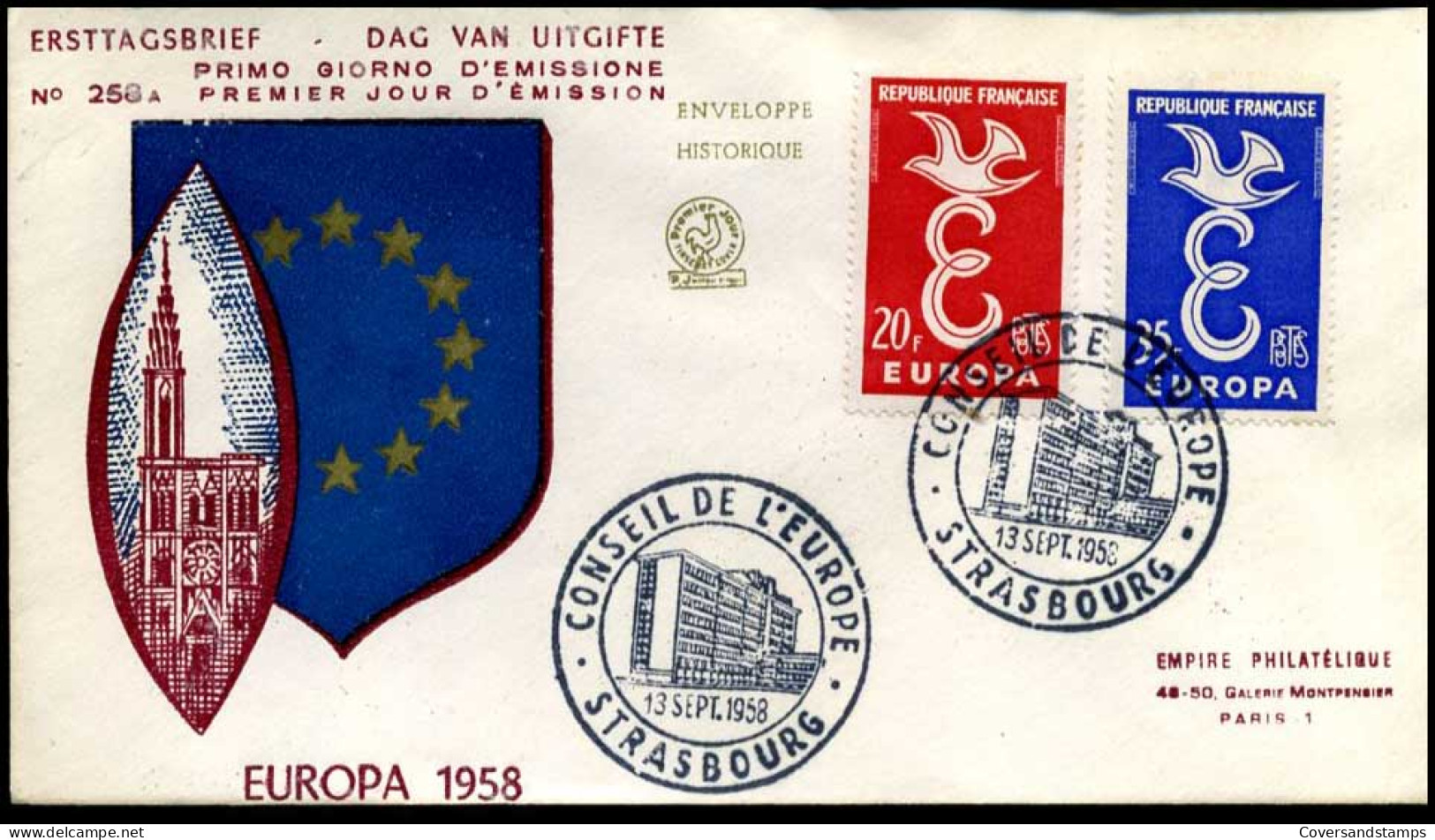 France - FDC - Europa CEPT 1958 - 1958