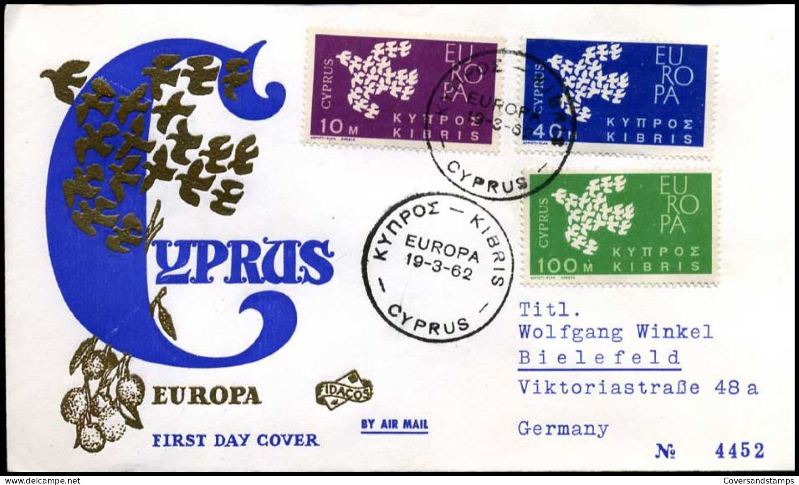  Grieks Cyprus  - FDC - Europa CEPT 1962 - 1962