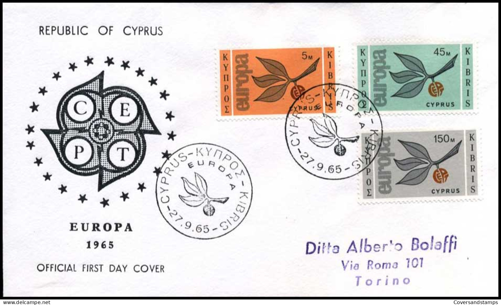  Grieks Cyprus  - FDC - Europa CEPT 1965 - 1965