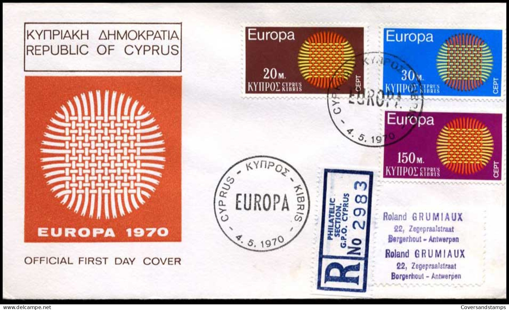  Grieks Cyprus  - FDC - Europa CEPT 1970 - 1970