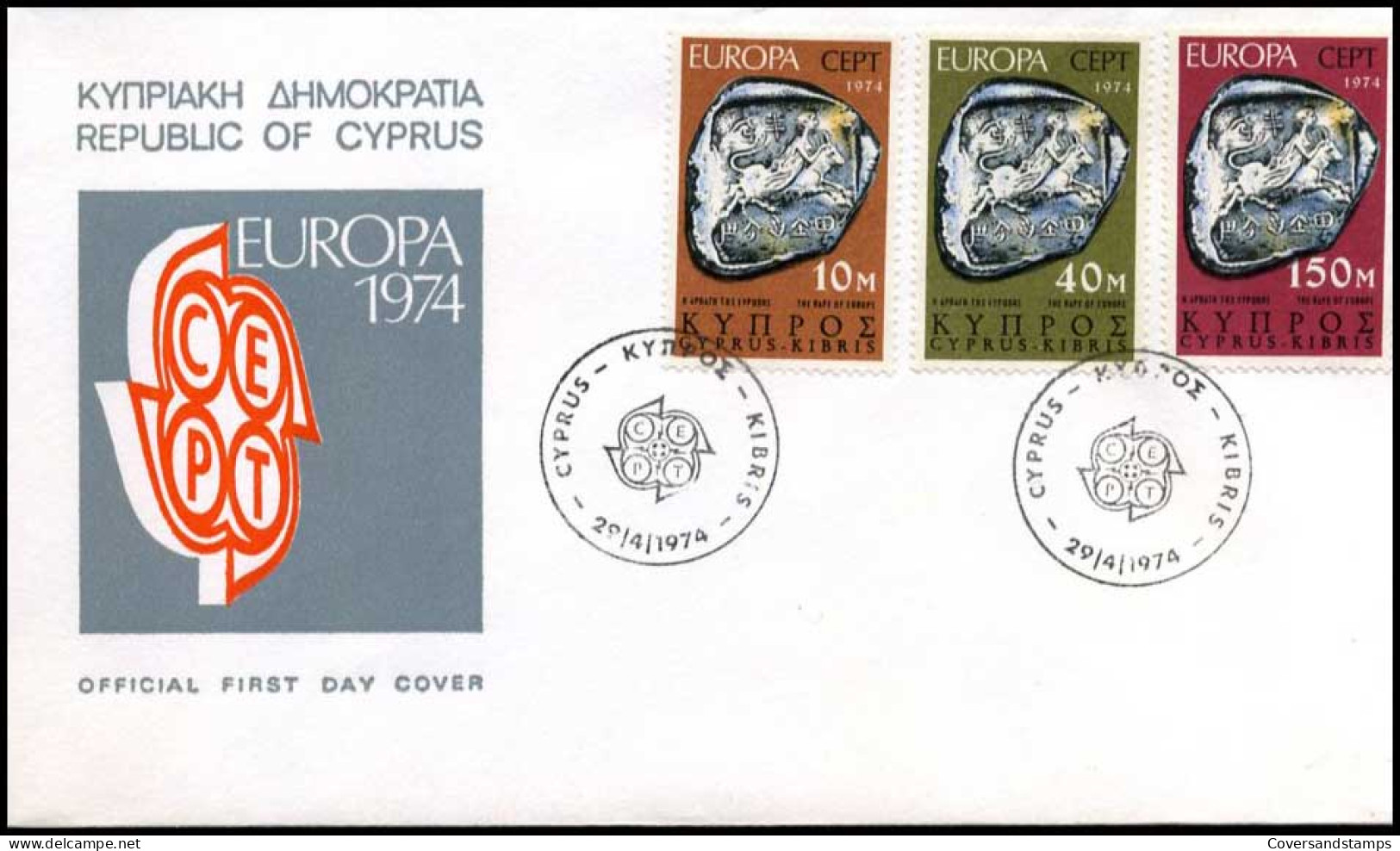  Grieks Cyprus  - FDC - Europa CEPT 1974 - 1974