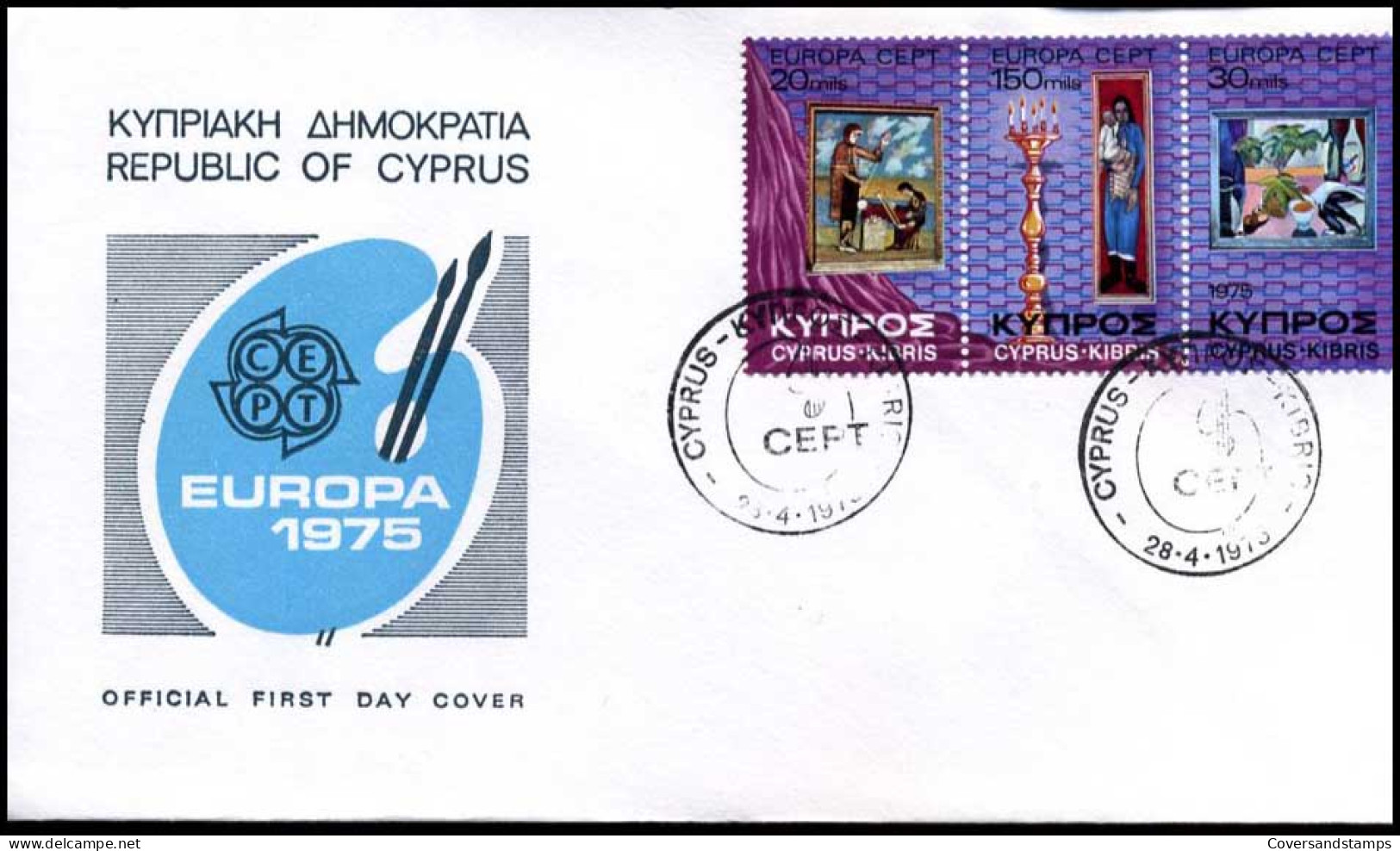  Grieks Cyprus  - FDC - Europa CEPT 1975 - 1975