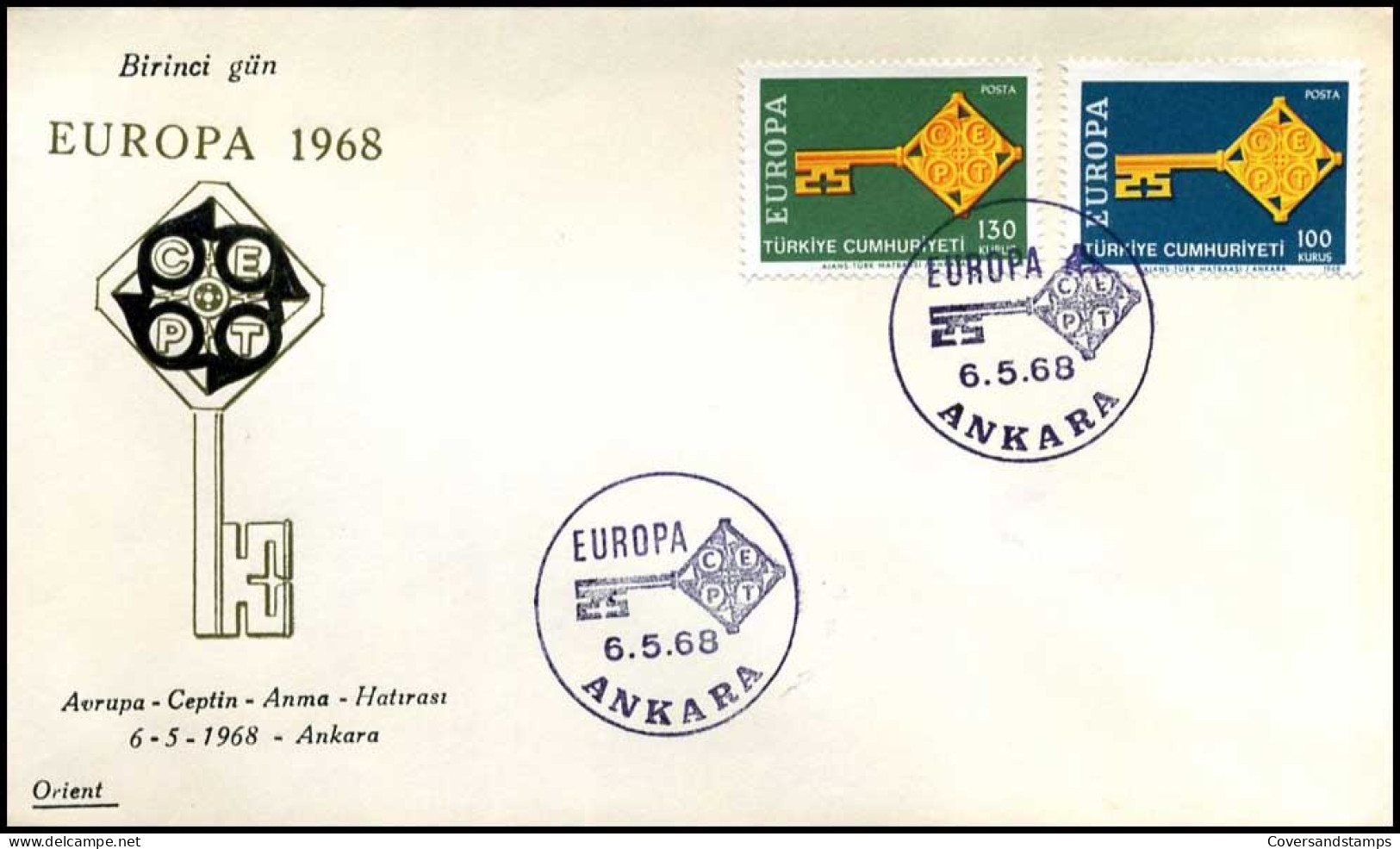  Turkije  - FDC - Europa CEPT 1968 - 1968