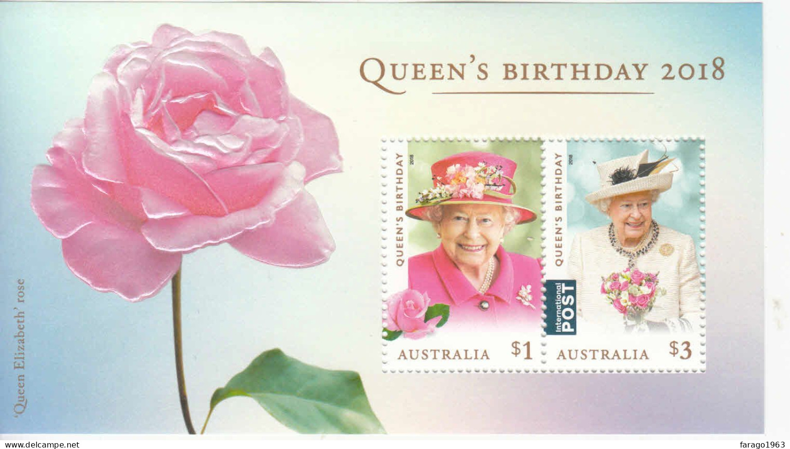 2018 Australia QEII Birthday Flowers Roses EMBOSSED Souvenir Sheet MNH @ BELOW FACE VALUE - Mint Stamps