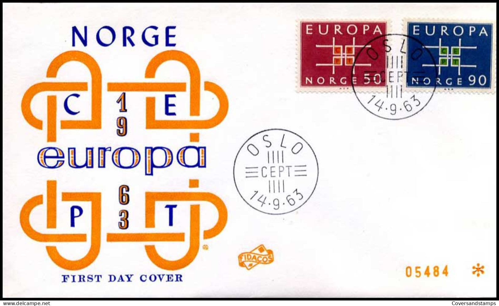  Noorwegen  - FDC - Europa CEPT 1963 - 1963