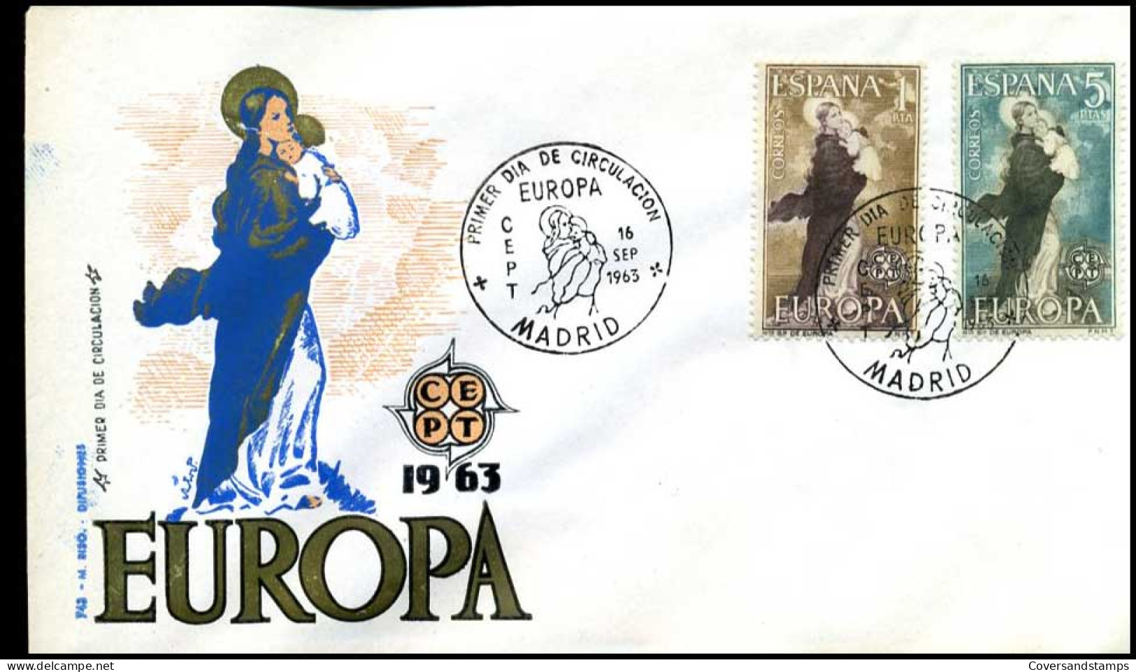  Spanje - FDC - Europa CEPT 1963 - 1963