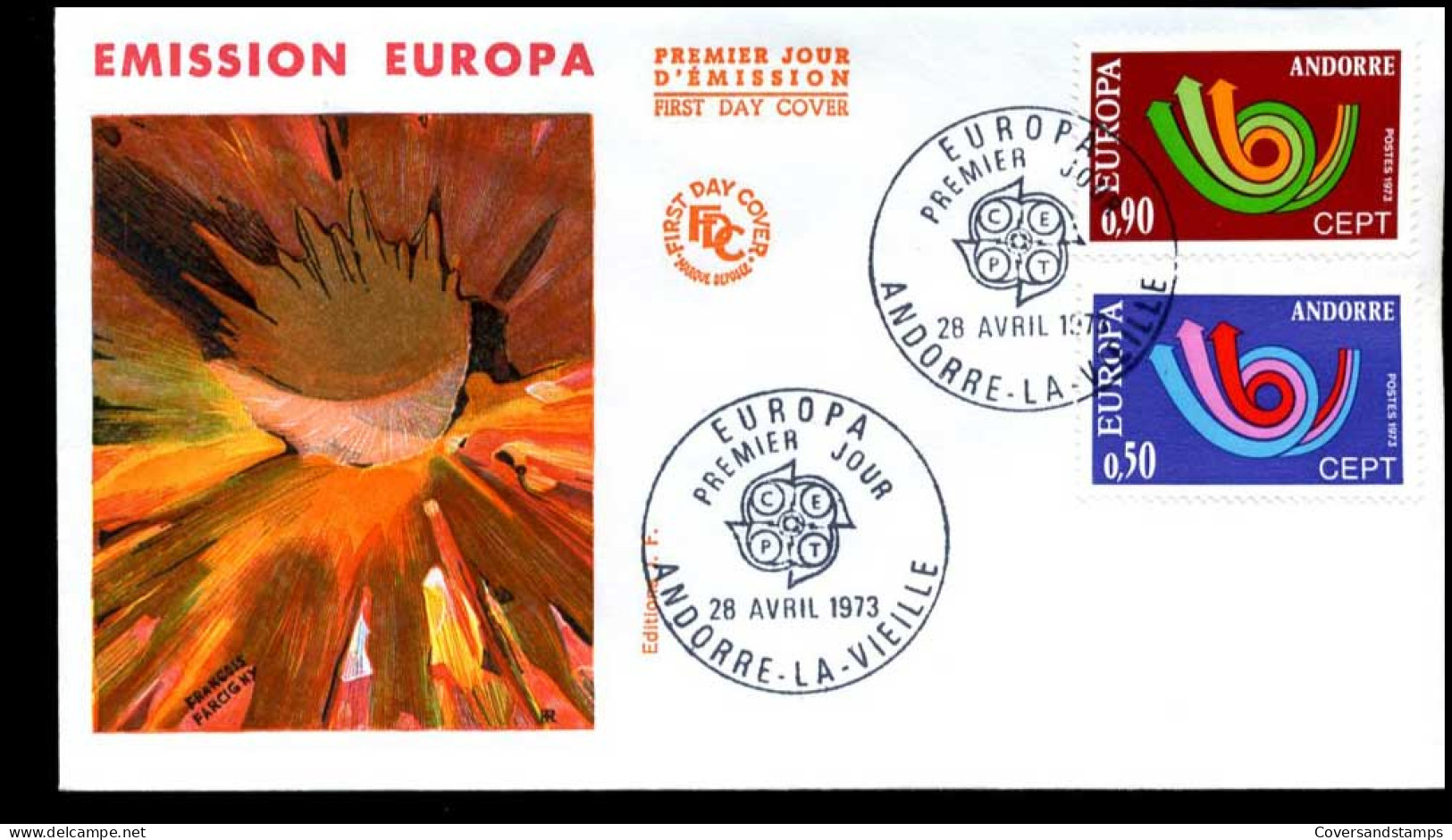  Frans Andorra - FDC - Europa CEPT 1973 - 1973