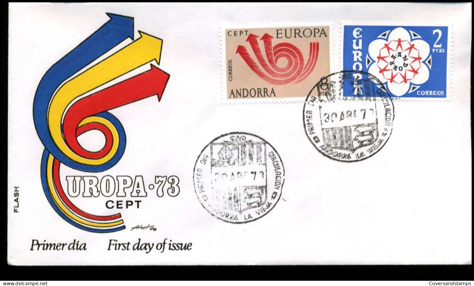  Spaans Andorra - FDC - Europa CEPT 1973 - 1973