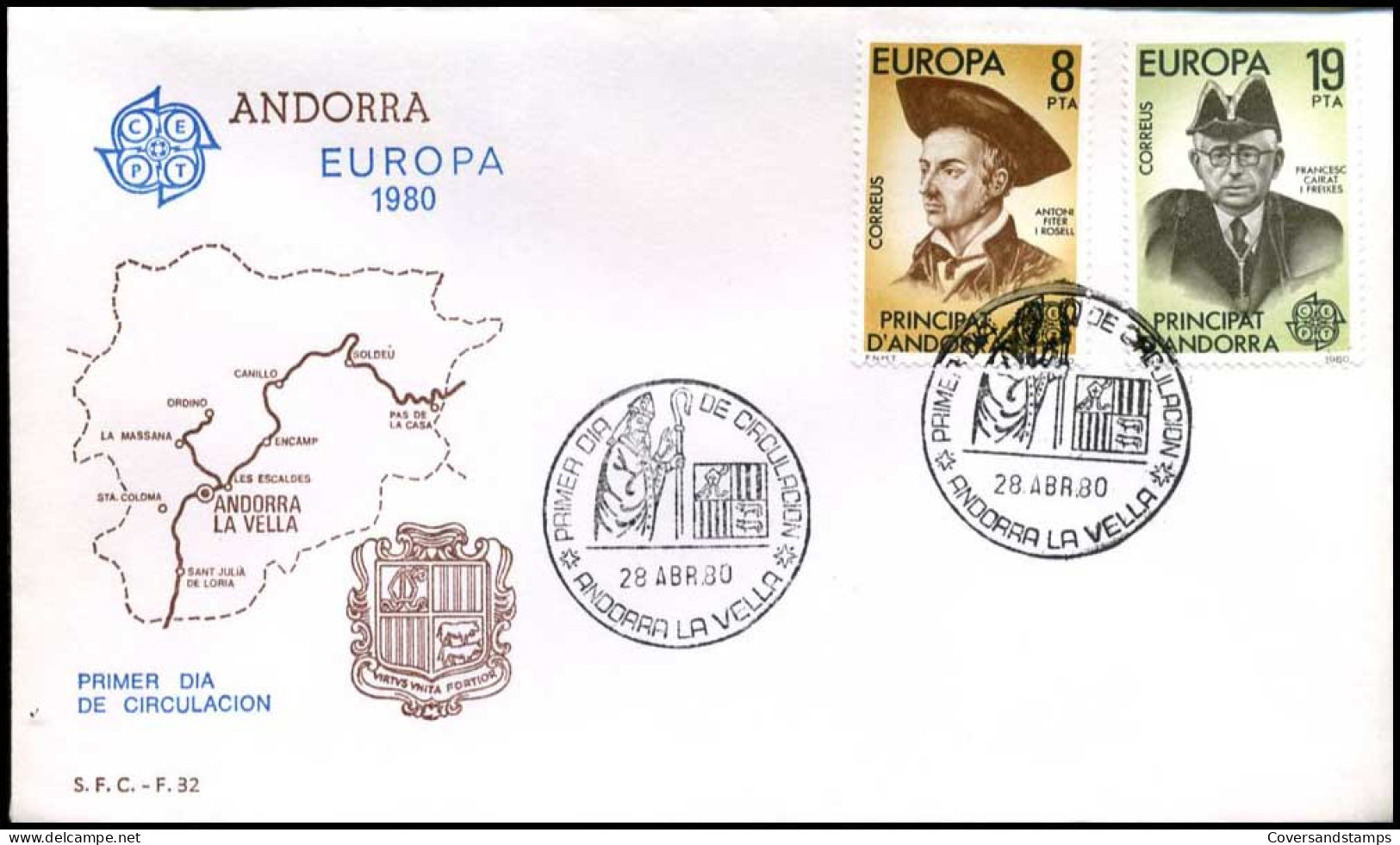  Spaans Andorra - FDC - Europa CEPT 1980 - 1980