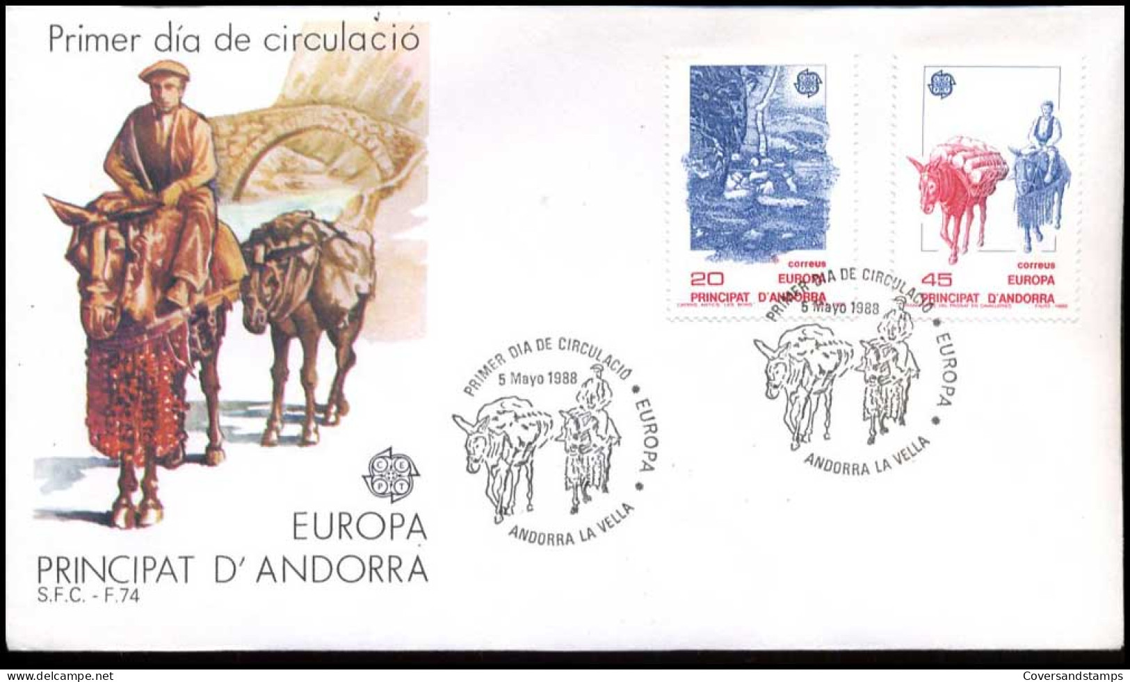  Spaans Andorra - FDC - Europa CEPT 1988 - 1988