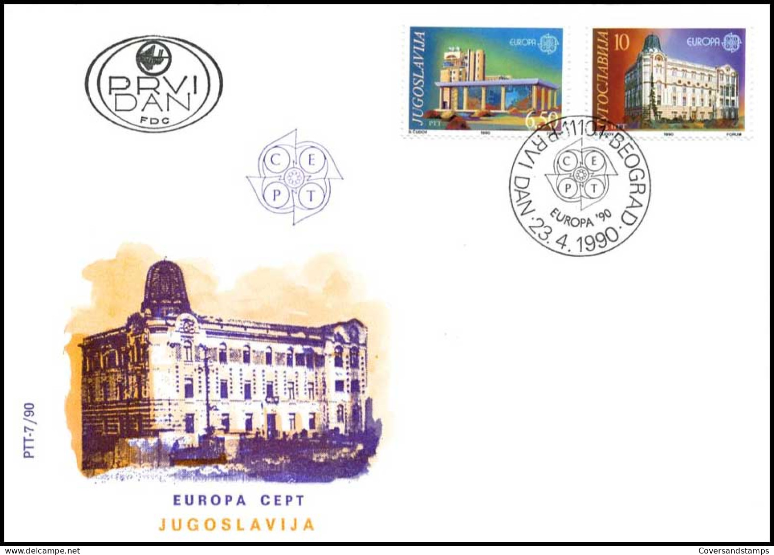  Joegoslavië - FDC - Europa CEPT 1990 - 1990