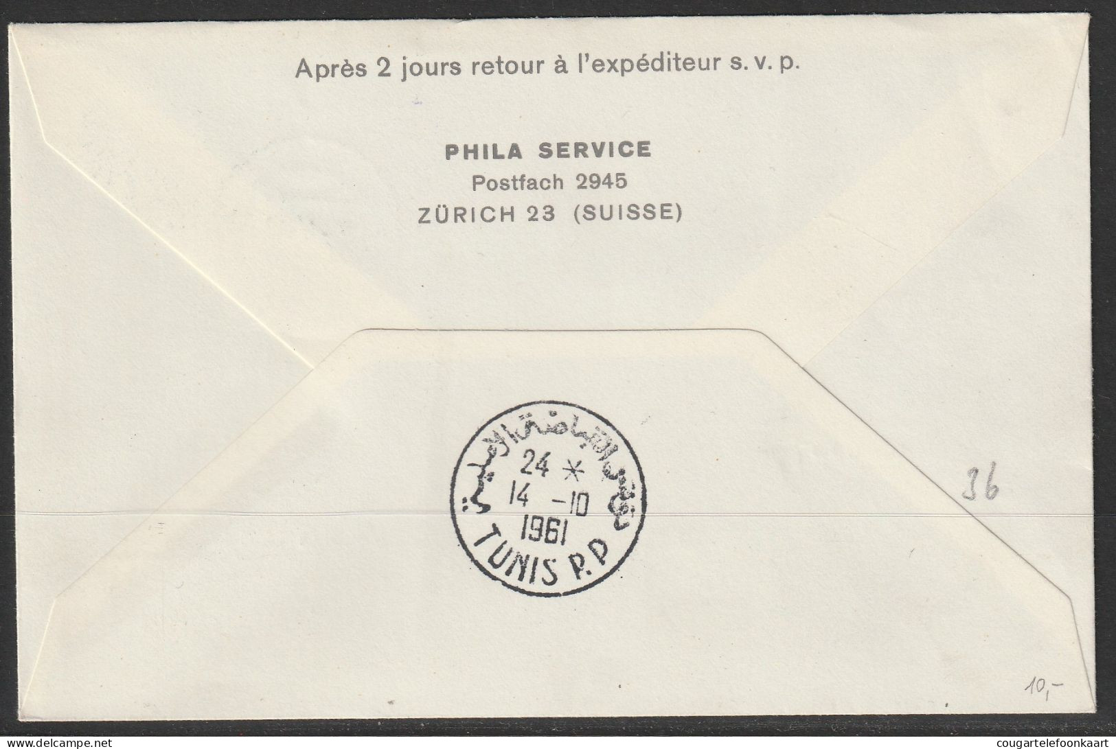 1961, Tunis Air, Erstflug, Liechtenstein - Tunis - Air Post