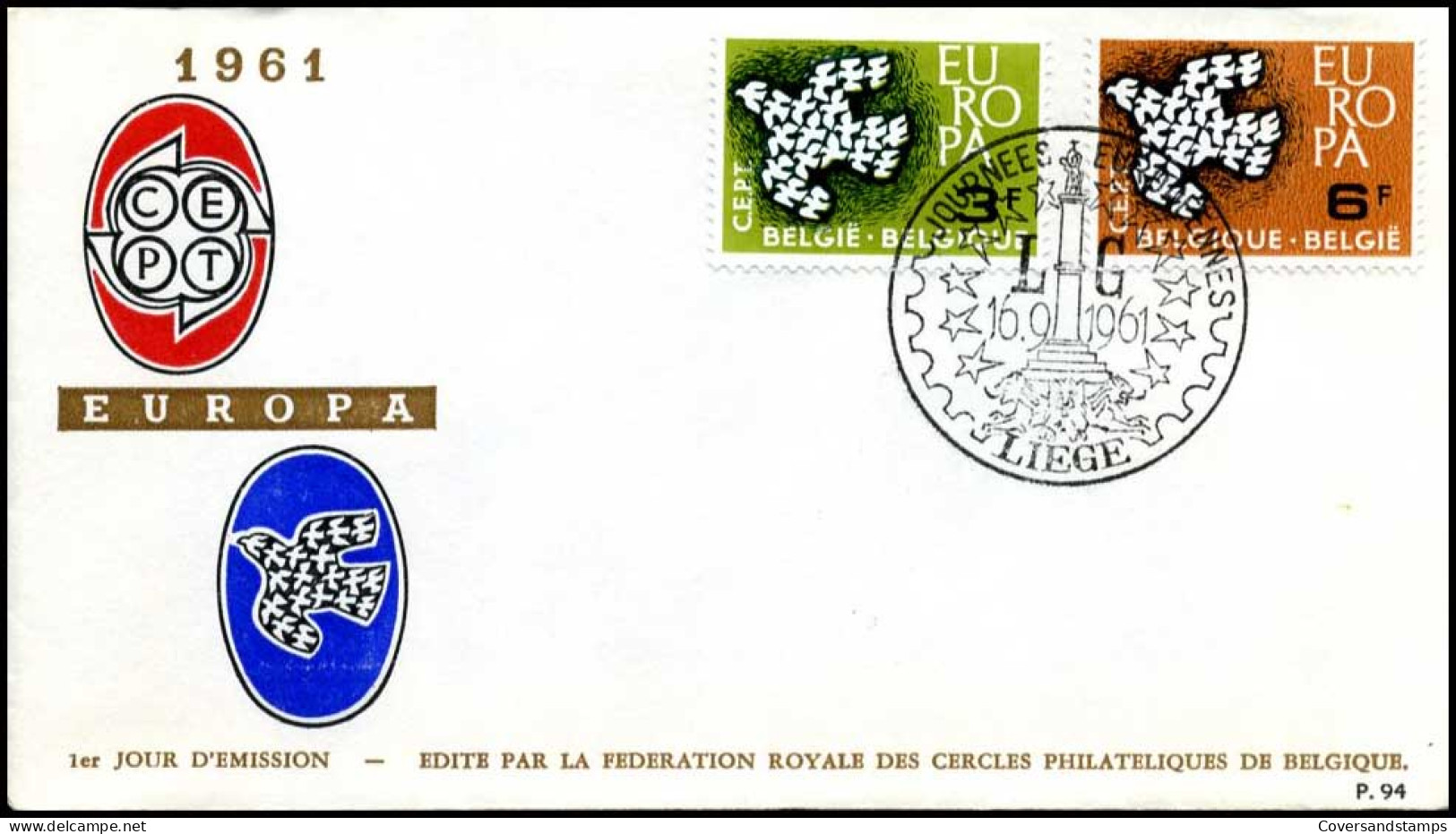  België / Belgique / Belgium - FDC - Europa CEPT 1961 - 1961
