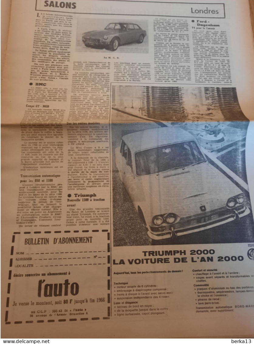 Revue L'Auto N°11 - Novembre 1965 - Auto/Motor