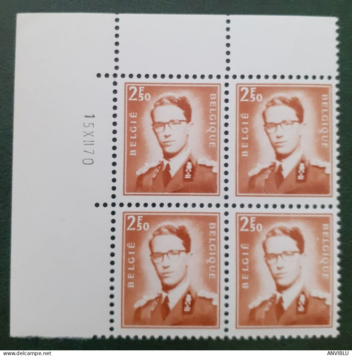 BELGIQUE 1970 ROI BAUDUIN Y/Tellier BE 1562 Bloc De 4  ( ** ) - Unused Stamps