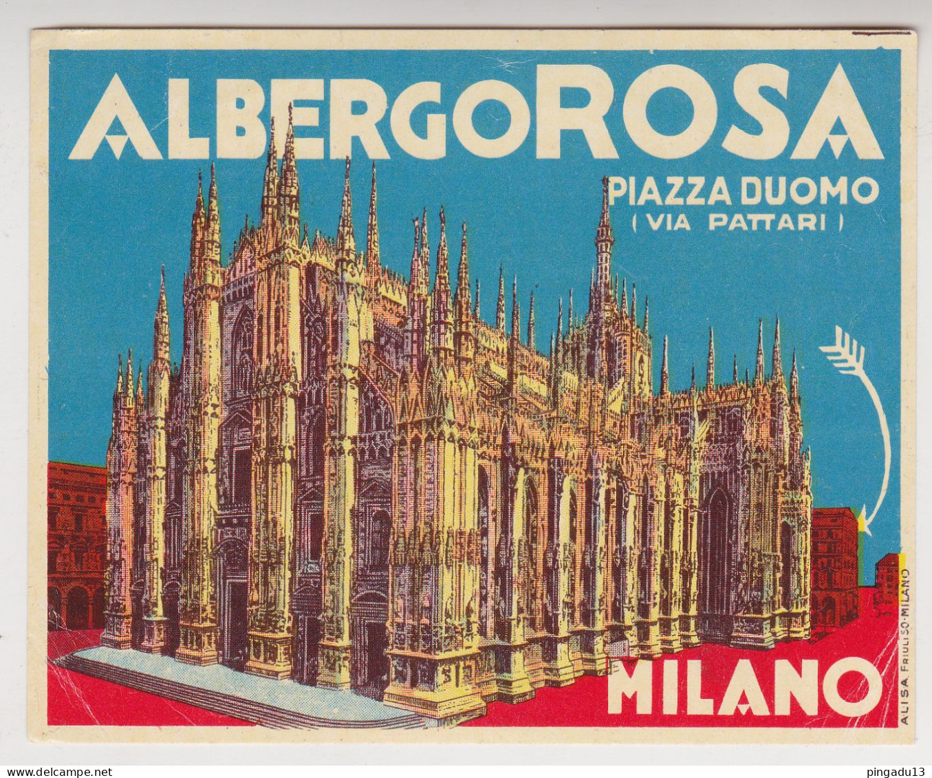 Fixe Albergo Rosa Piazza Duomo Milano Italia - Etiketten Van Hotels