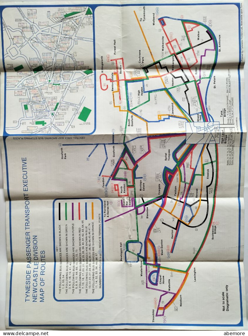 Newcastle Bus Map 1971 - Europa