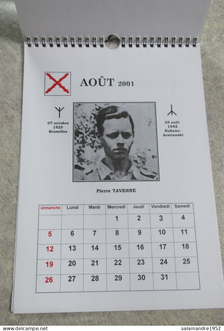 Calendrier Légion Wallonie 2001 - Léon Degrelle Rex Guerre 39-45 WW2 Collaboration Belge - 1939-45