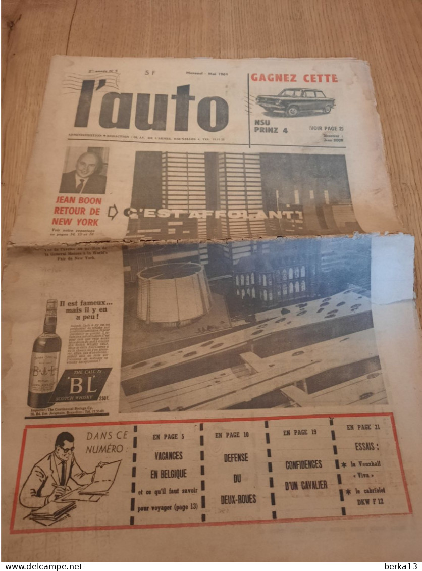 Revue L'Auto N°5 - Mai 1964 - Auto/Motor