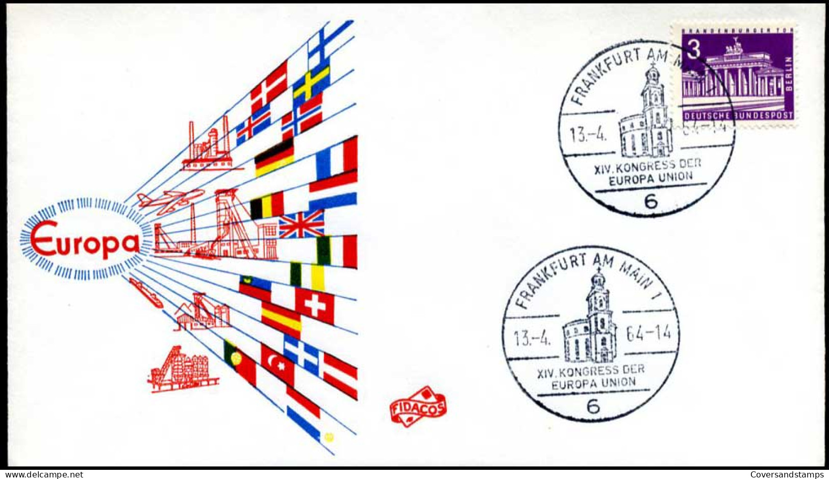  Bundespost-Berlin - FDC - Kongress Der Europa Union - Ideas Europeas