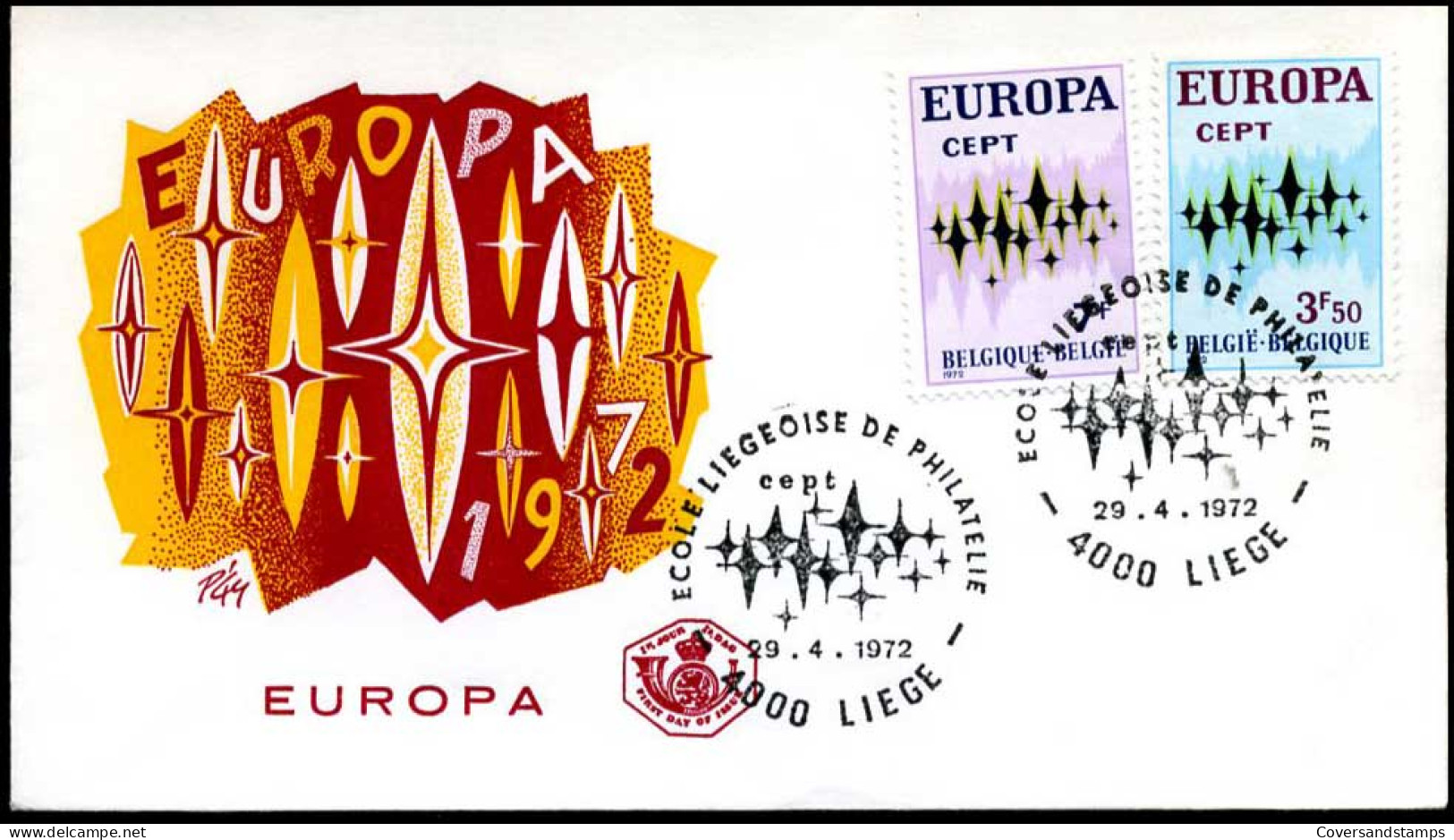  België/Belgique   - FDC - Europa CEPT 1972 - 1972