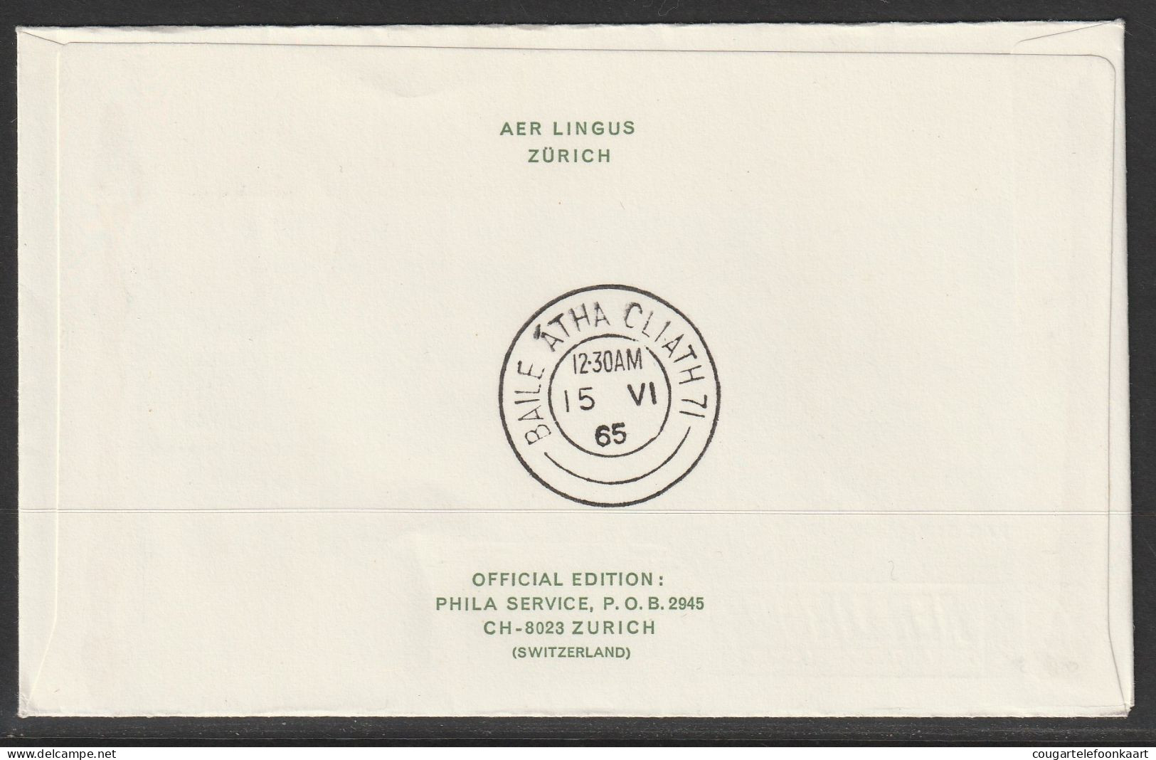 1965, Aer Lingus, Erstflug, Liechtenstein - Dublin Ireland - Poste Aérienne