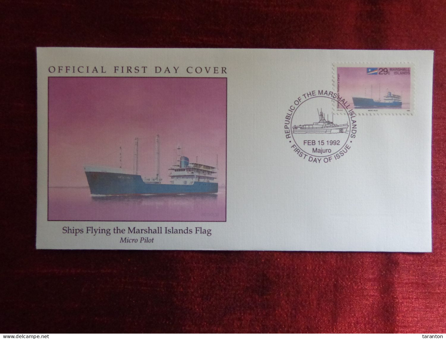 1992 - FDC - MARSHALL ISLANDS, SHIPS FLYING THE MARSHALL ISLANDS FLAG, MICRO PILOT - Collections (sans Albums)