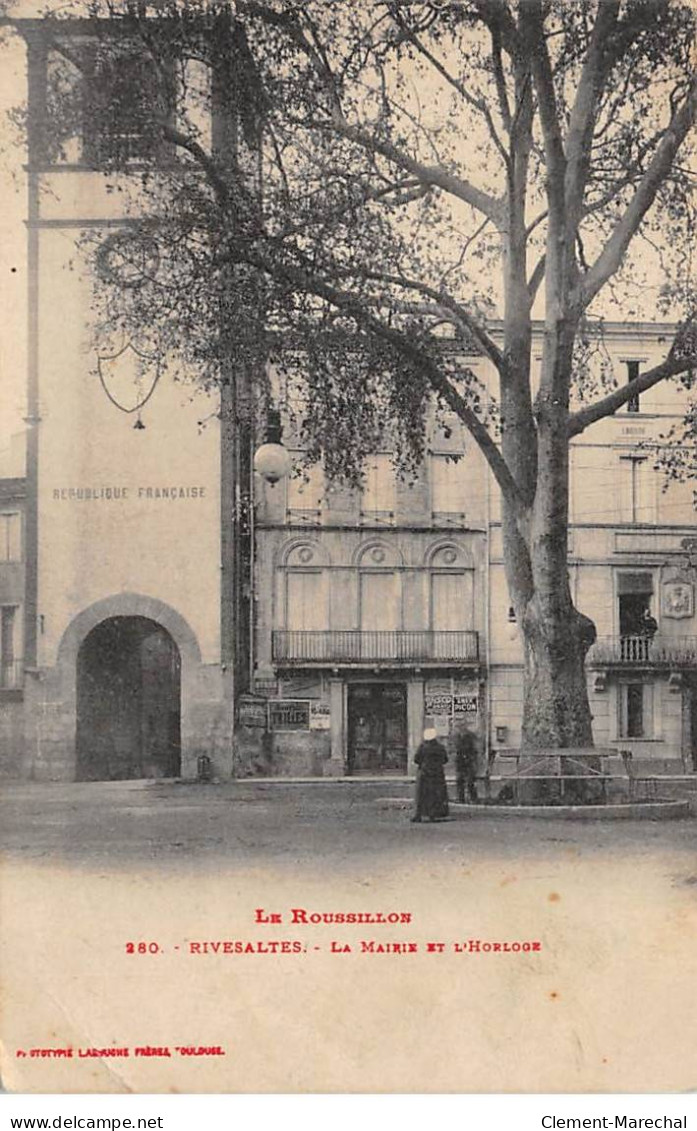 RIVESALTES - La Mairie Et L'Horloge - état - Rivesaltes