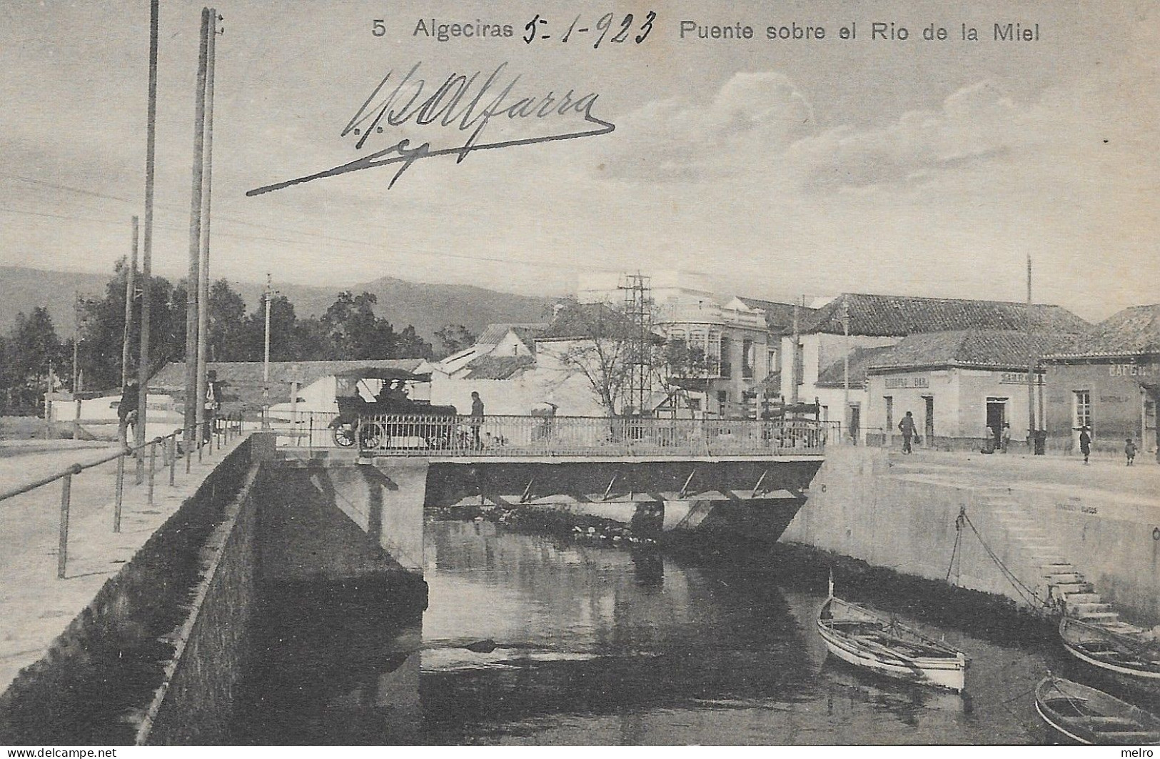 ESPAÑA - Tarjeta Postal - ALGECIRAS - PUENTE SOBRE EL RIO DE LA MIEL- ( Escrito En 5-1-1923) - Cádiz