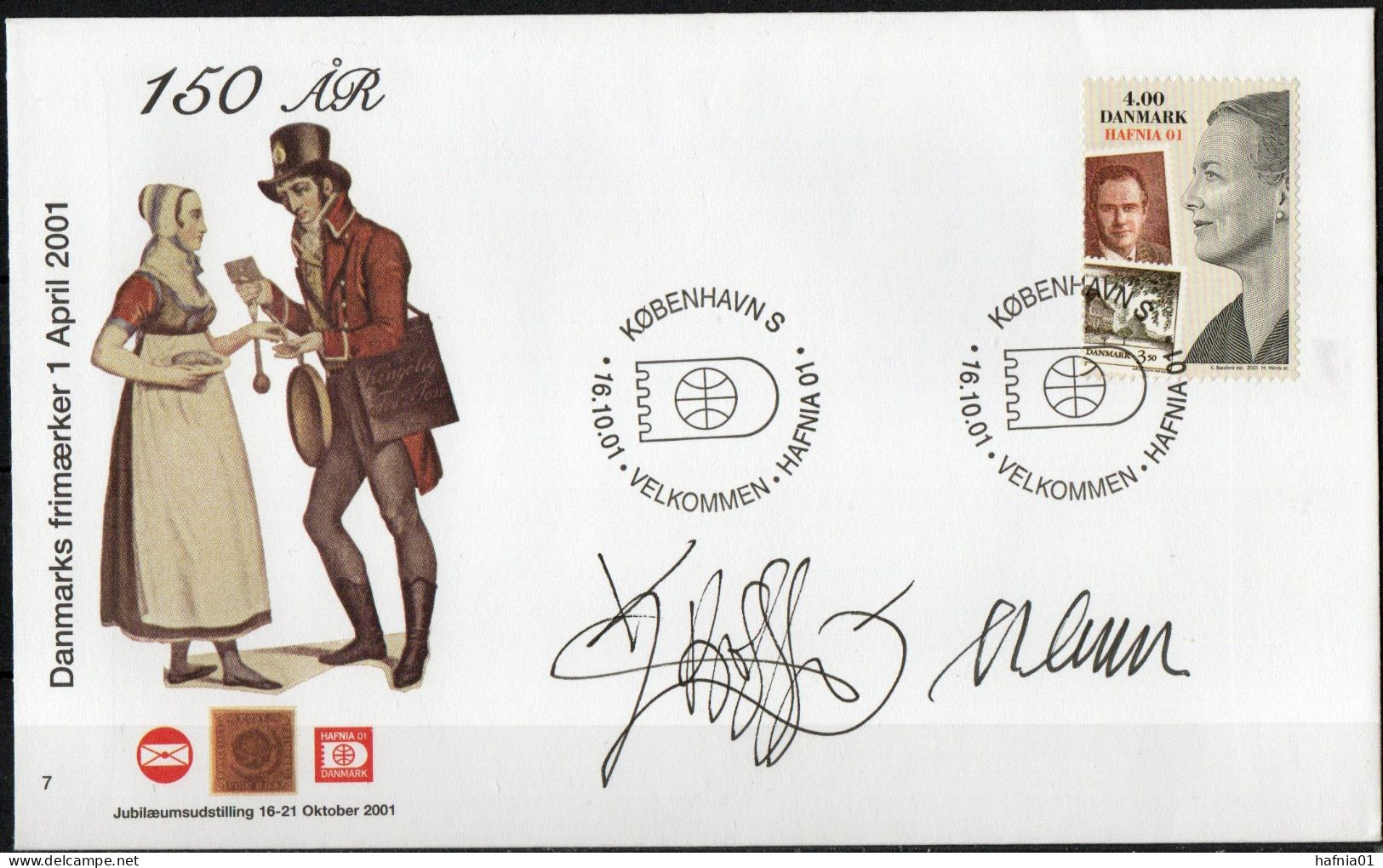 Martin Mörck. Denmark 2001. Int. Stamp Exhibition HAFNIA'01. Michel 1287. Cover. Special Cancel. Signed. - Brieven En Documenten